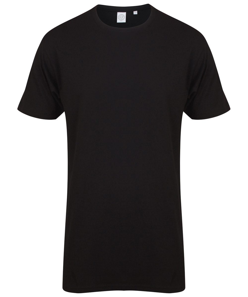 Black Longline t-shirt with dipped hem