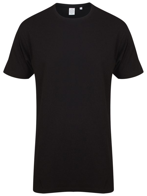 Black Longline t-shirt with dipped hem