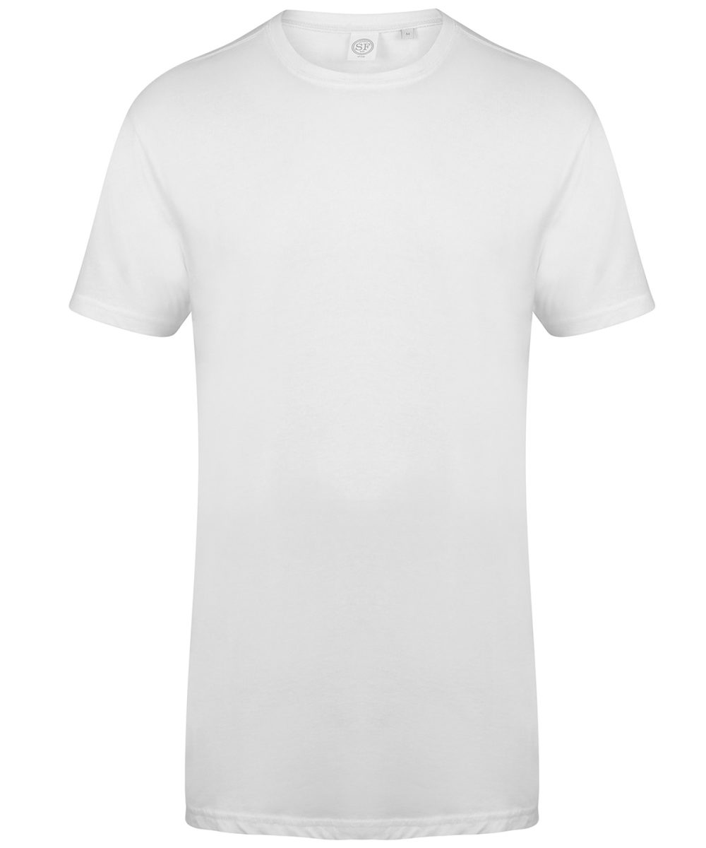 White Longline t-shirt with dipped hem