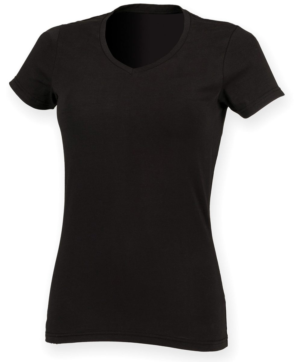 Black Feel good women's stretch v-neck t-shirt