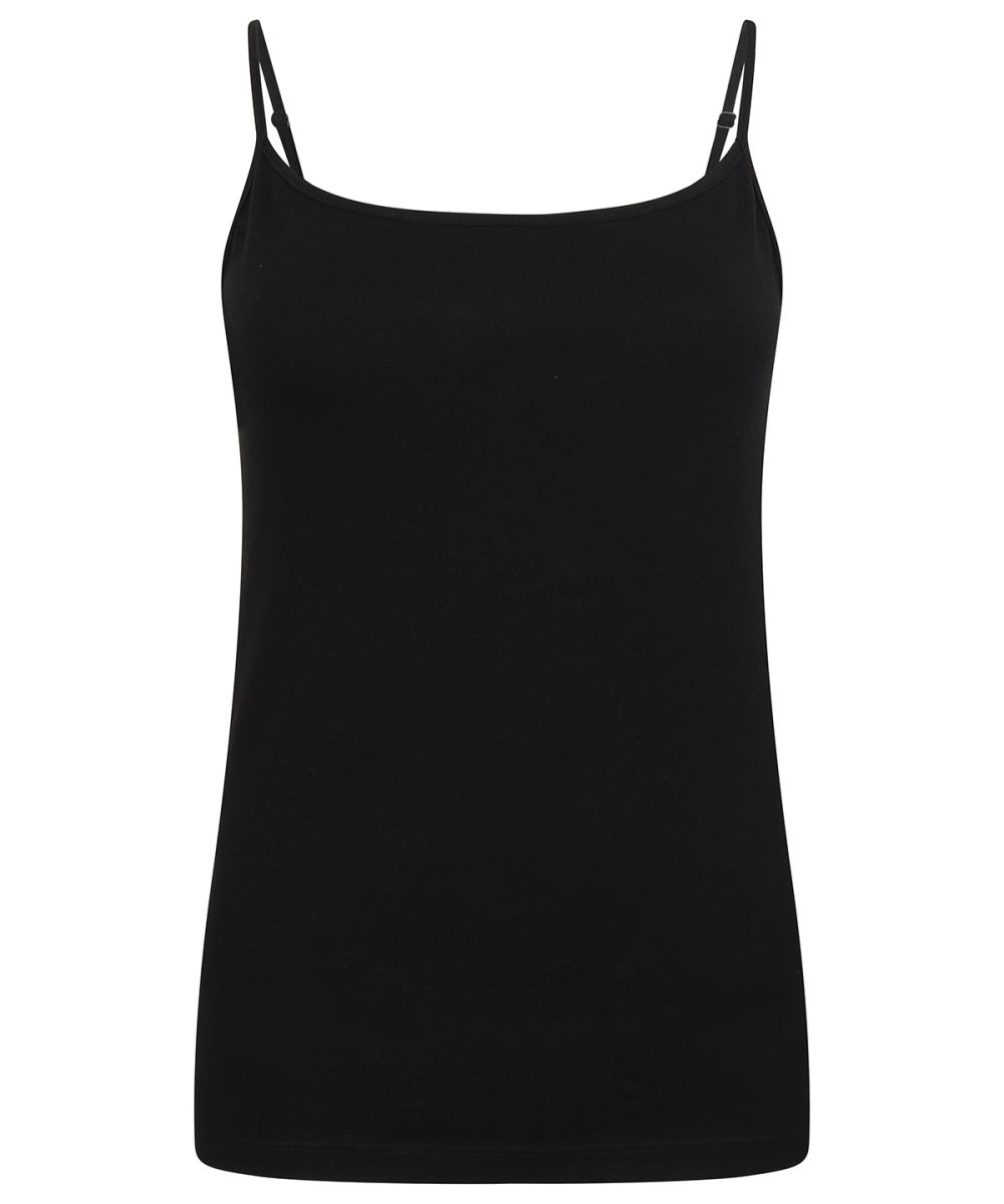 Black Women's feel-good stretch spaghetti vest