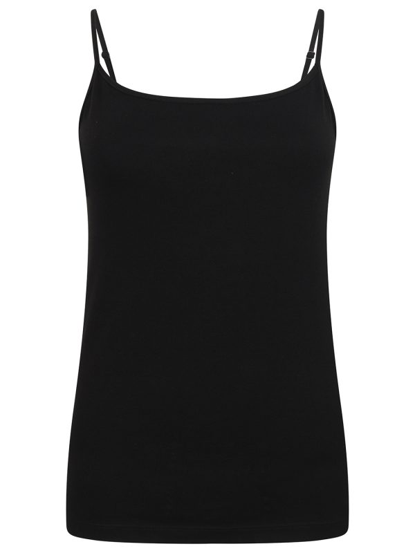 Black Women's feel-good stretch spaghetti vest