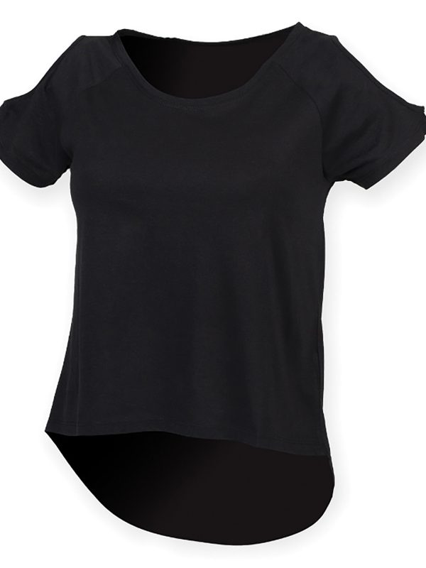 Black T-shirt with drop detail