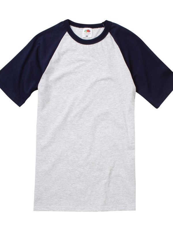 Heather Grey/Deep Navy Short sleeve baseball T