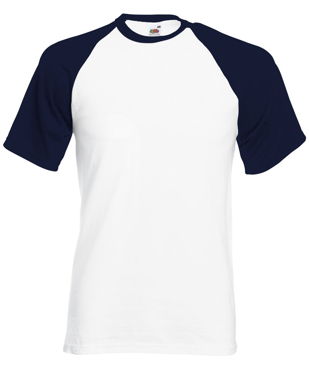 White/Deep Navy* Short sleeve baseball T