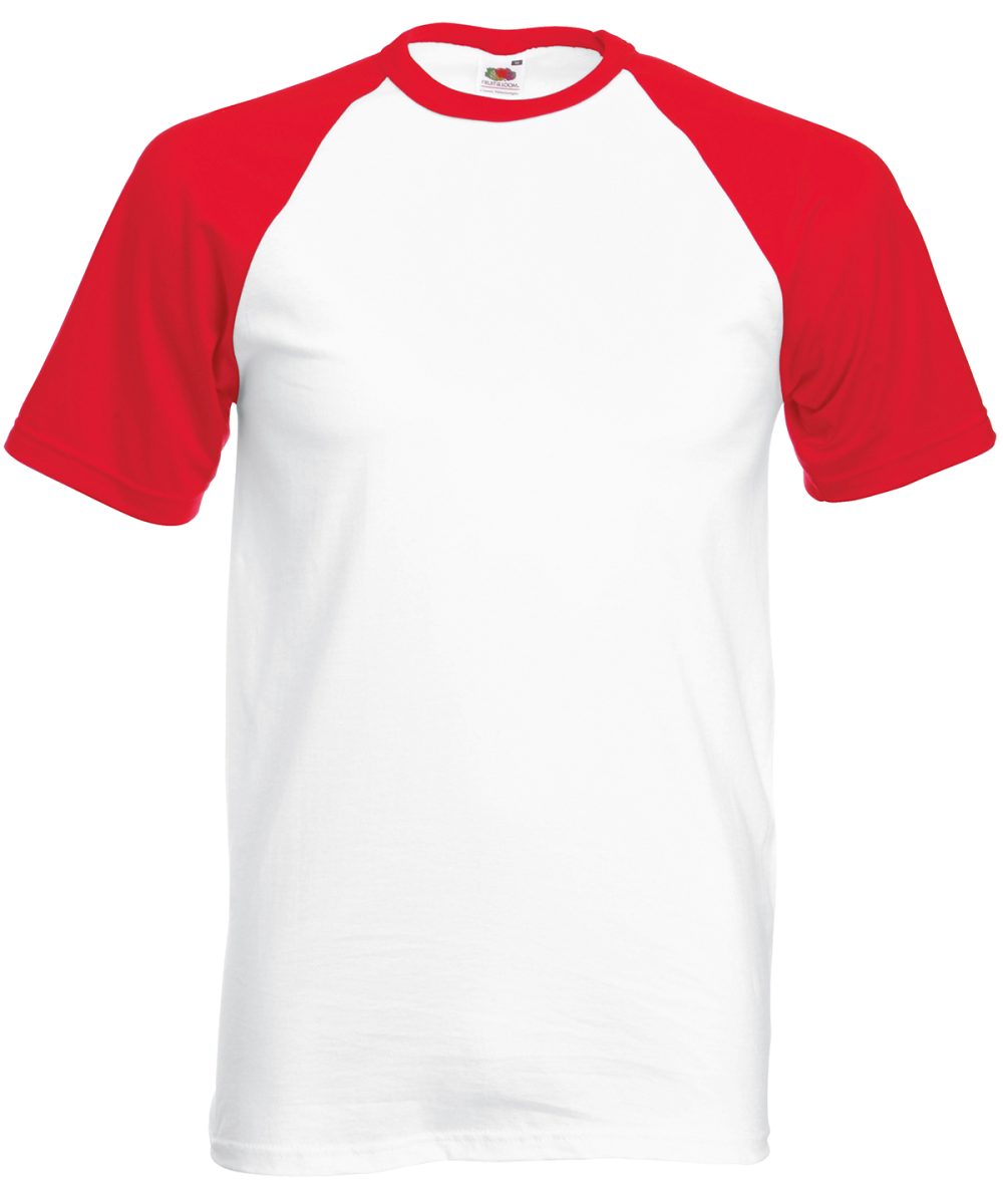 White/Red* Short sleeve baseball T