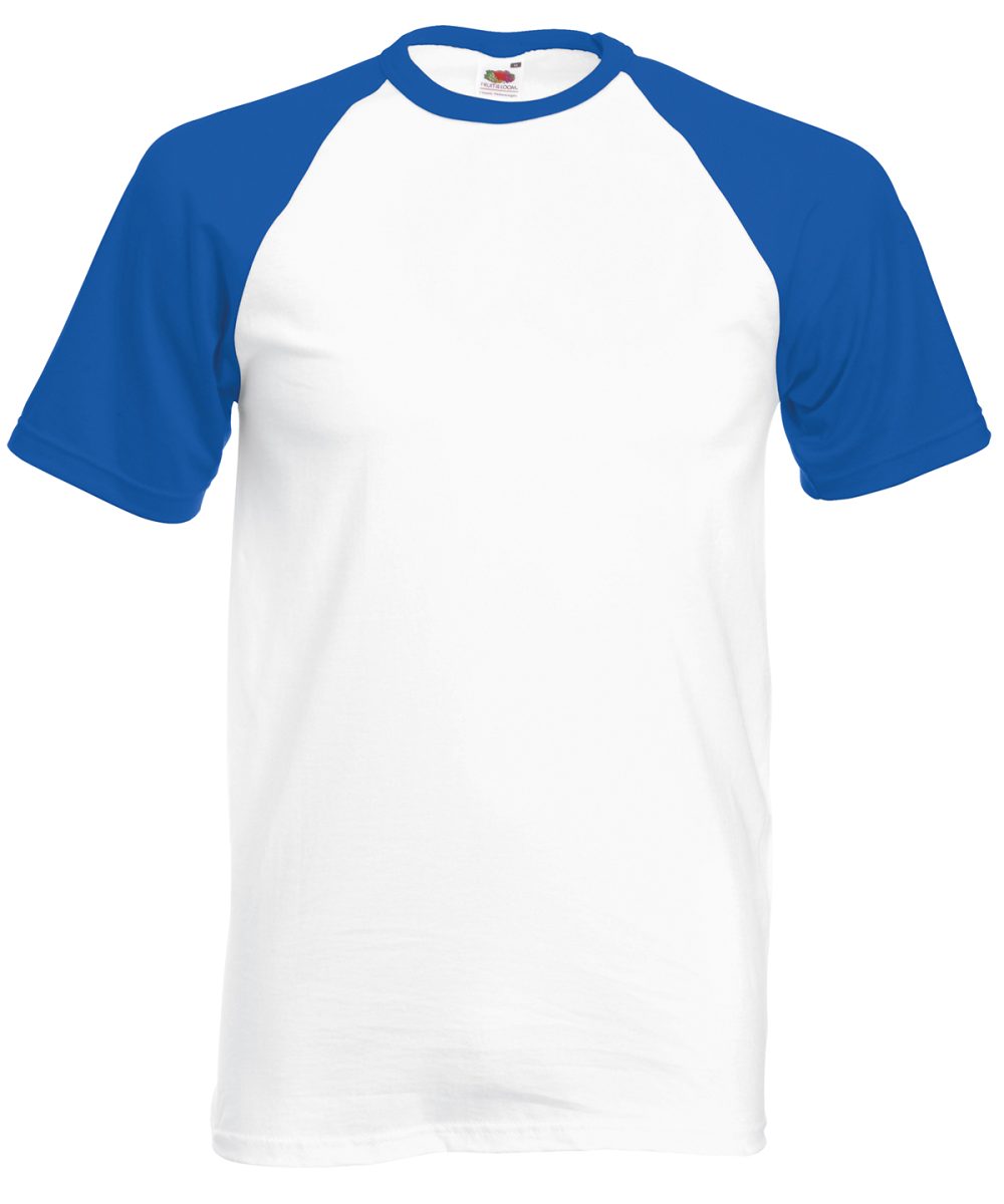 White/Royal Blue* Short sleeve baseball T