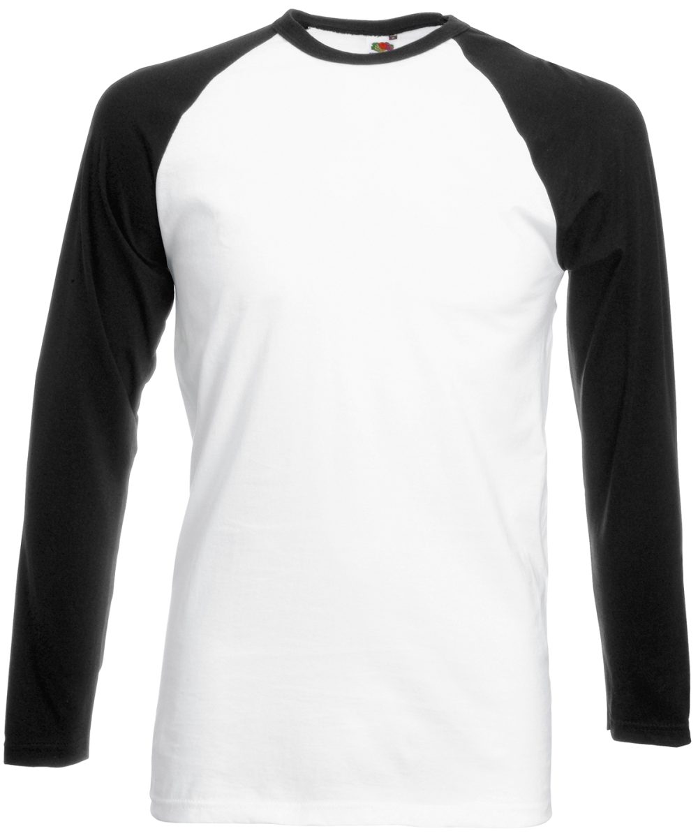 White/Black* Long sleeve baseball T