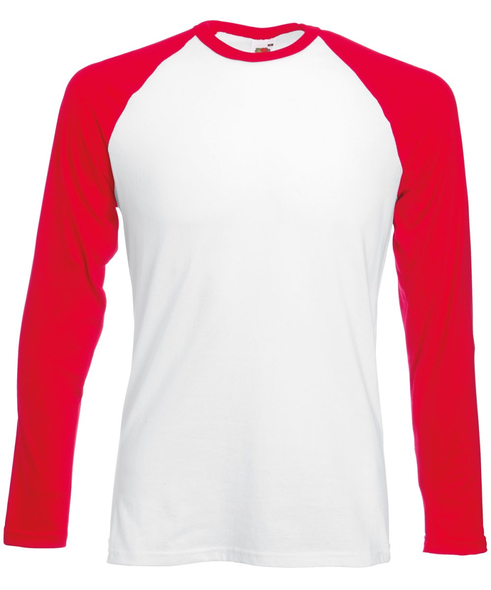 White/Red* Long sleeve baseball T