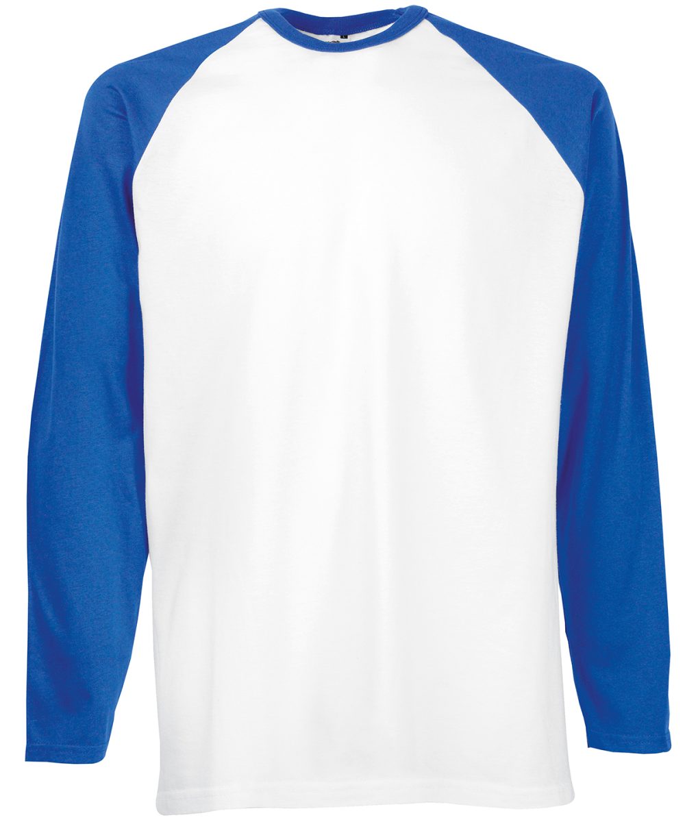 White/Royal Blue* Long sleeve baseball T