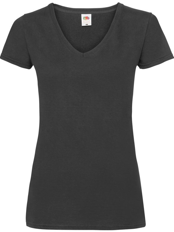 Black Women's valueweight v-neck T