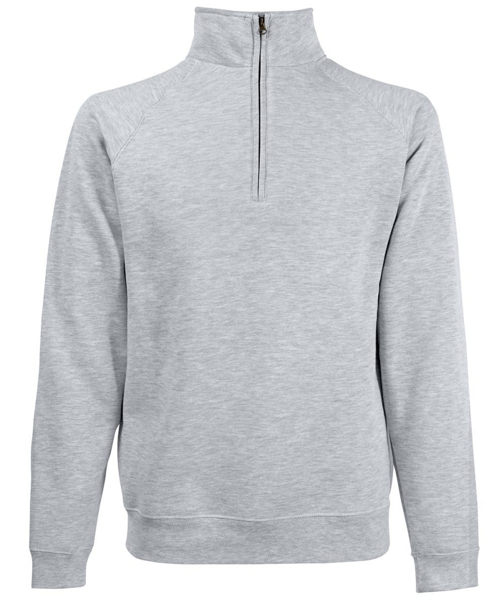 Heather Grey Classic 80/20 zip neck sweatshirt