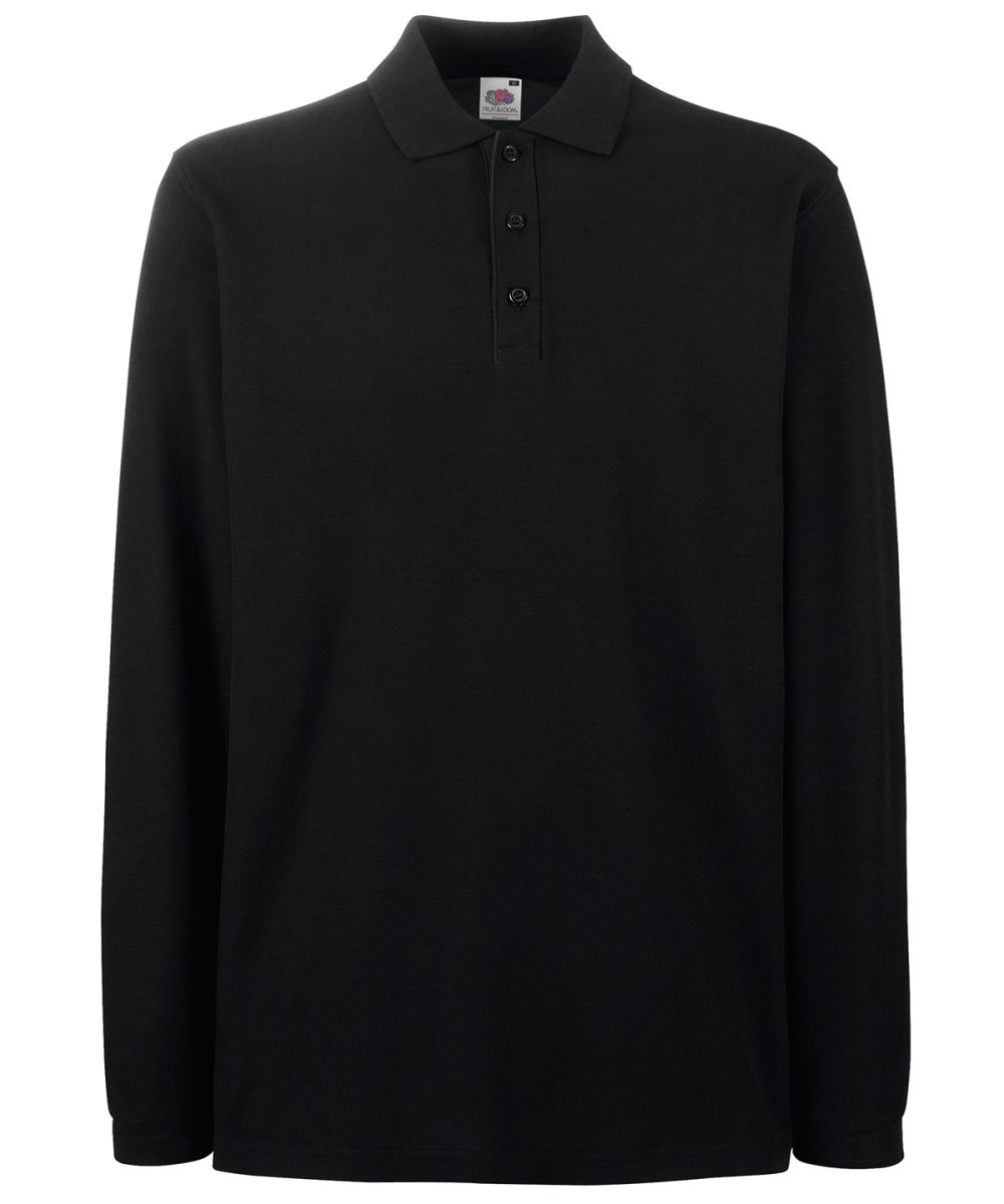 Black Premium long sleeve polo