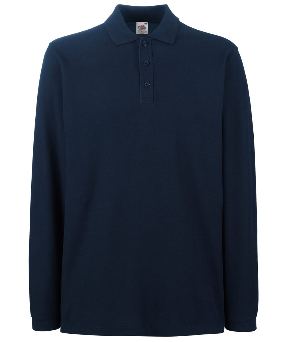 Deep Navy Premium long sleeve polo