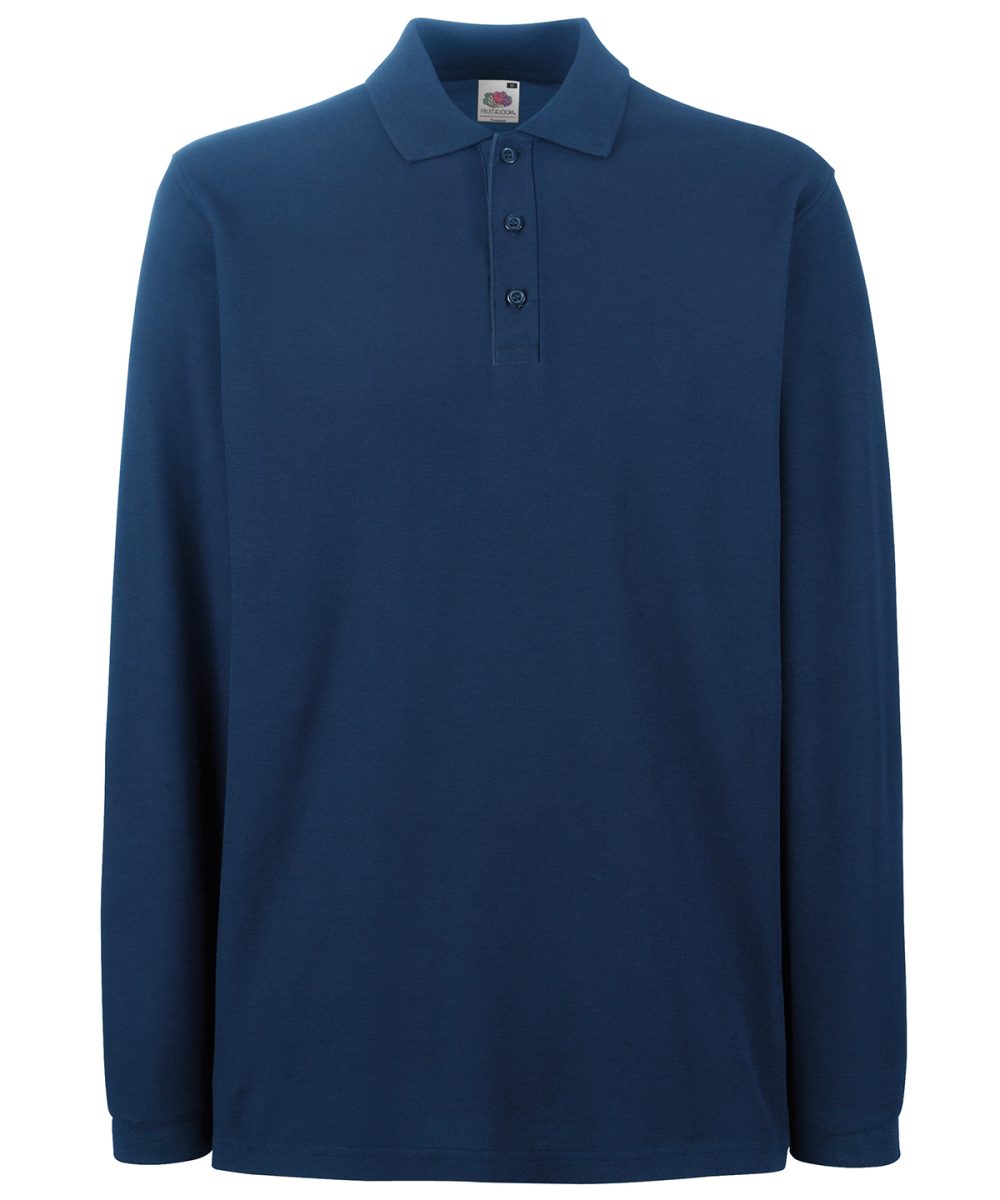 Navy Premium long sleeve polo