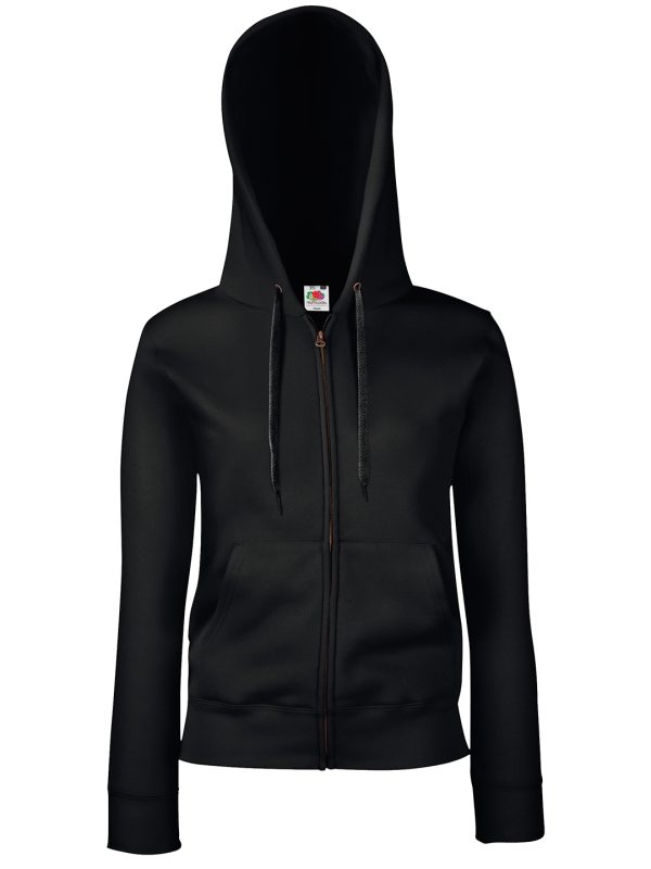 Black Women's premium 70/30 hooded sweatshirt jacket