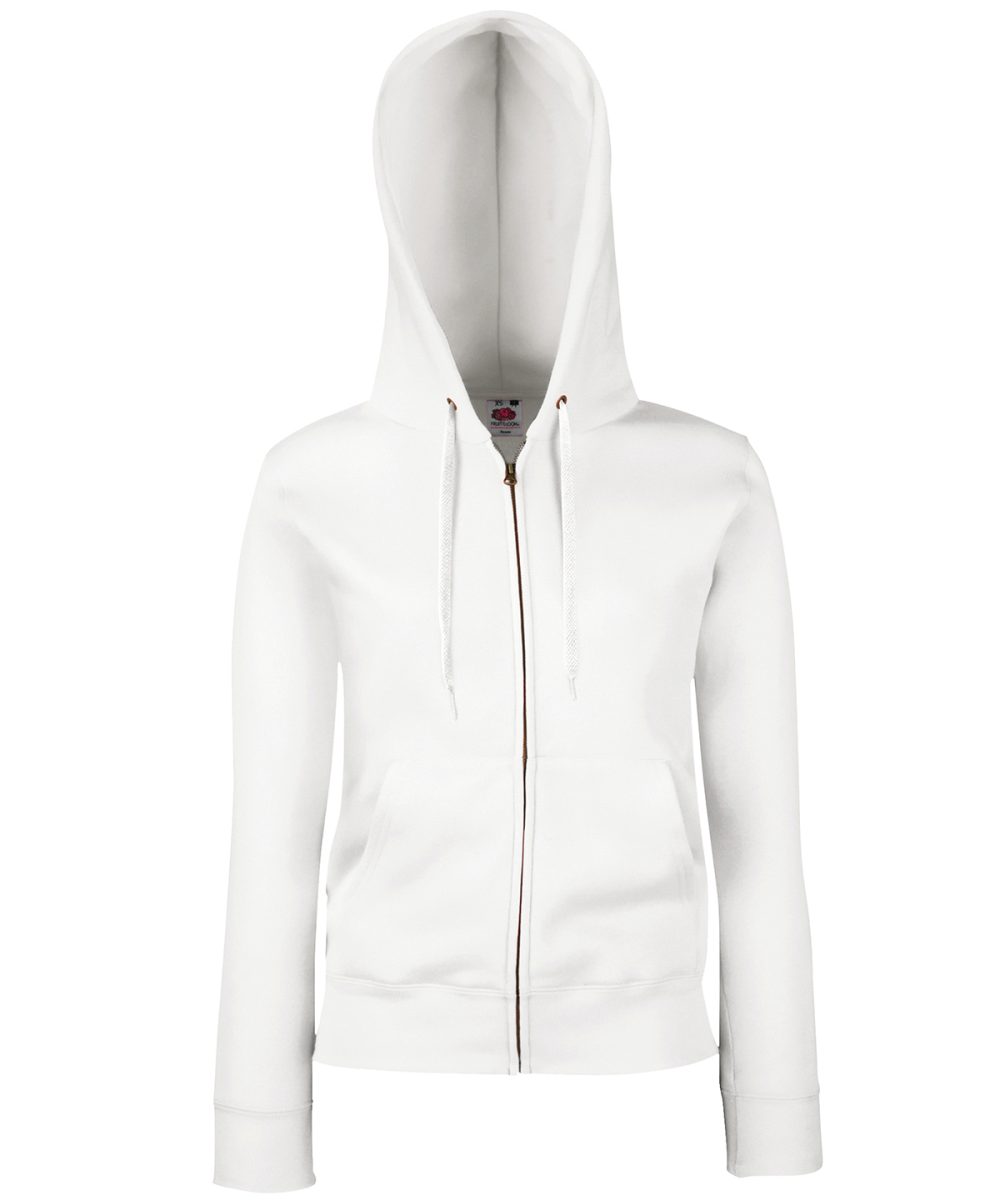 White Women's premium 70/30 hooded sweatshirt jacket