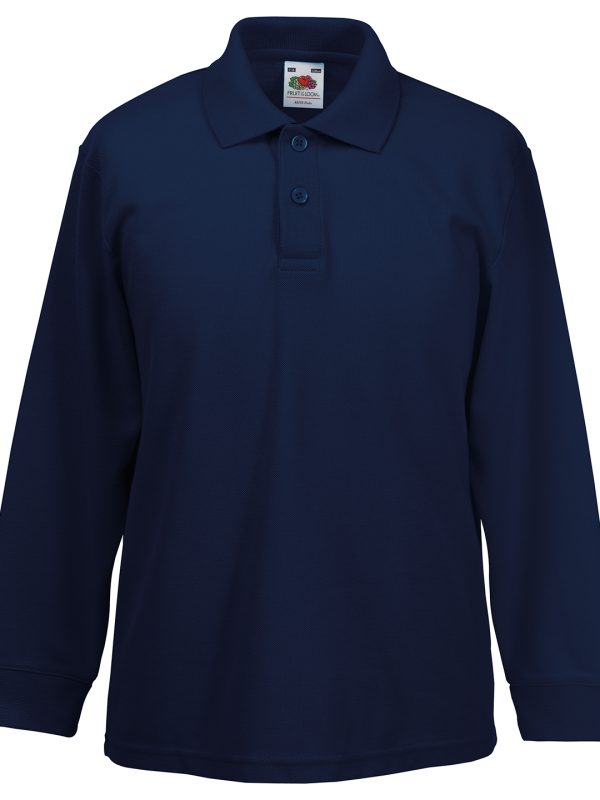 Deep Navy Kids long sleeve 65/35 polo