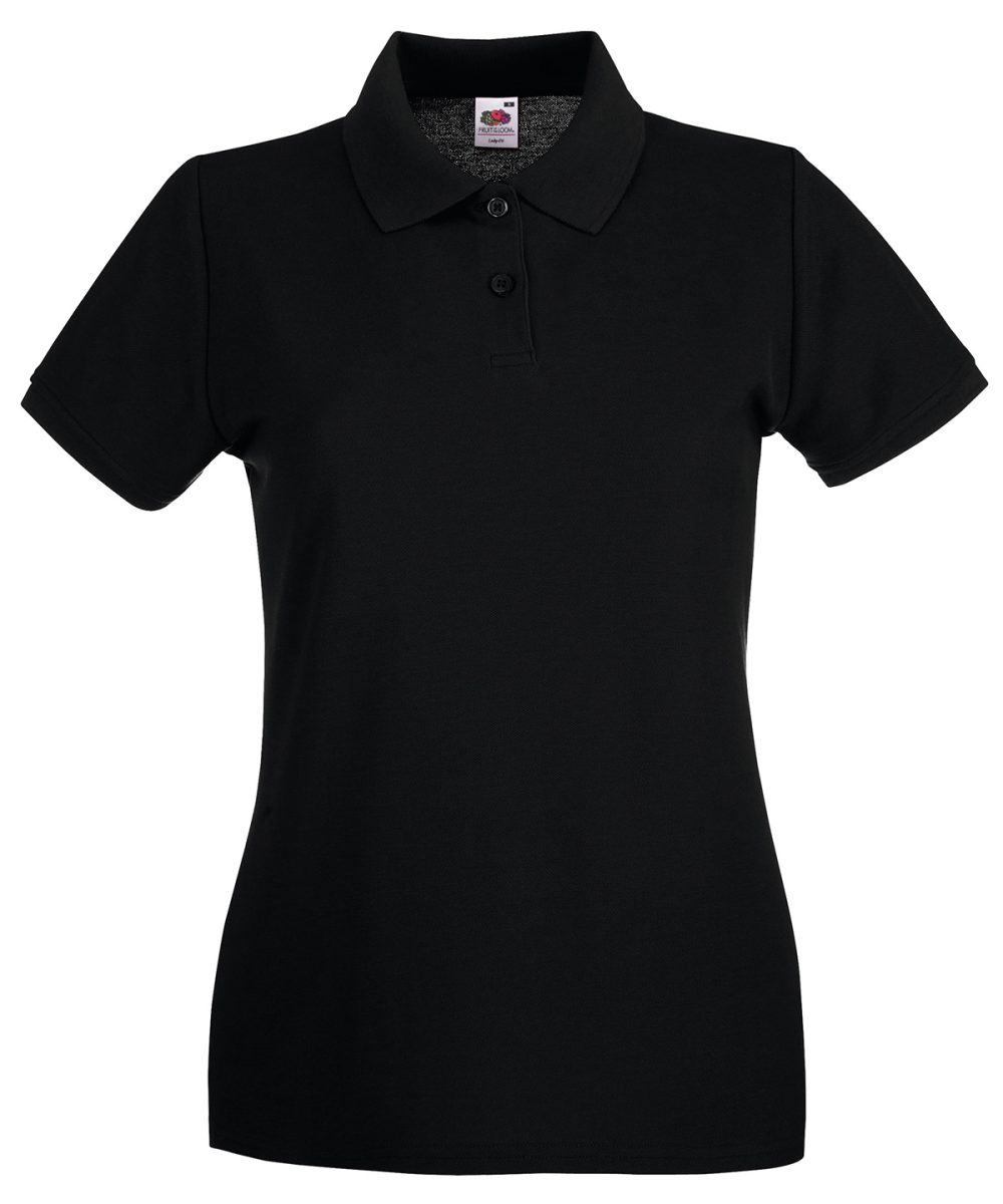 Black Women's premium polo