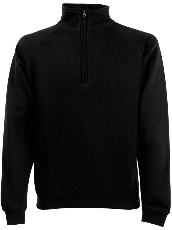 Black* Premium 70/30 zip-neck sweatshirt