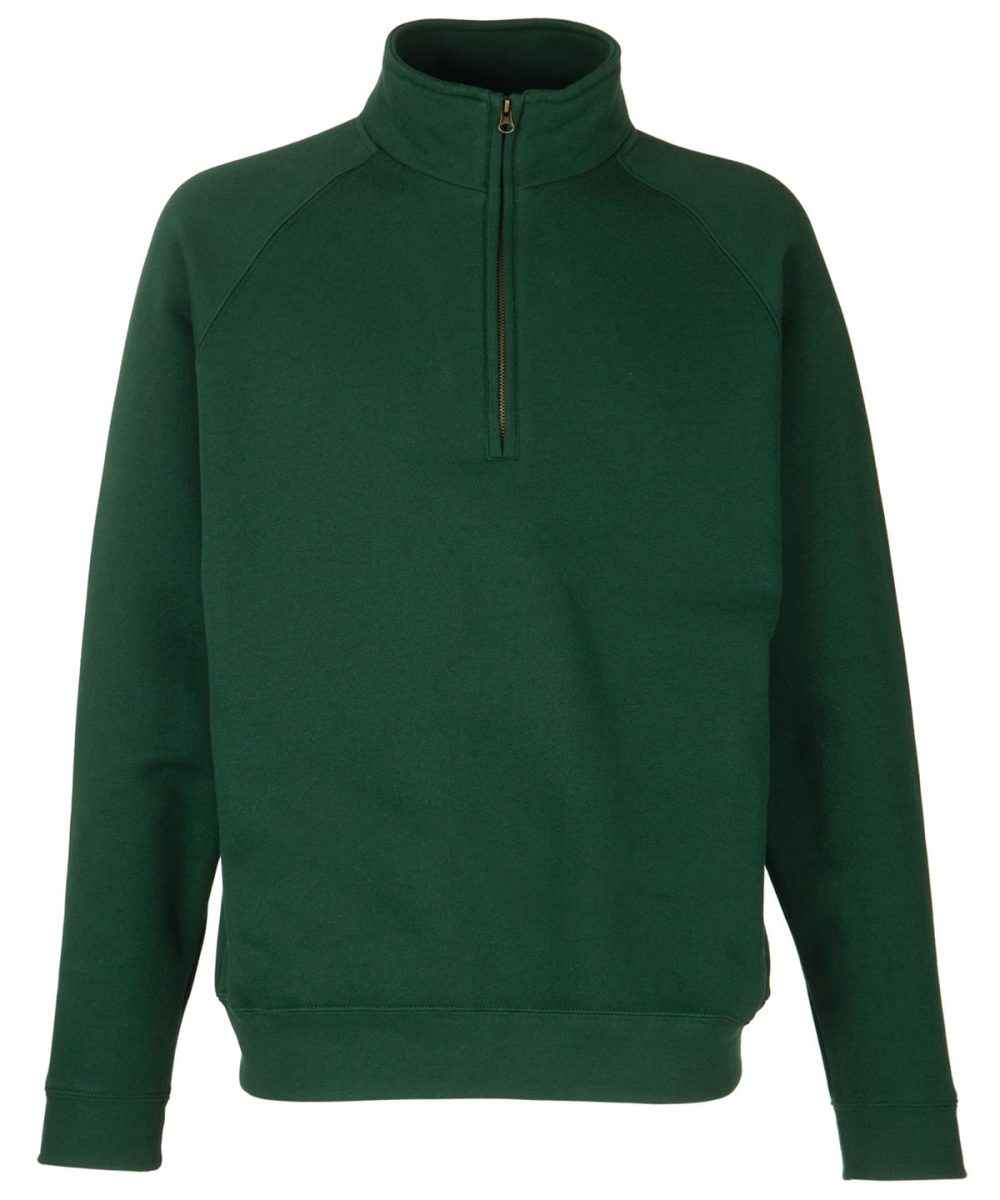 Bottle Green Premium 70/30 zip-neck sweatshirt