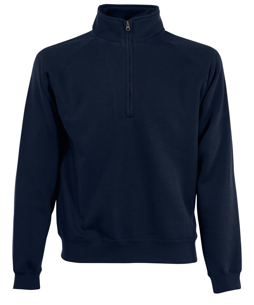 Deep Navy* Premium 70/30 zip-neck sweatshirt