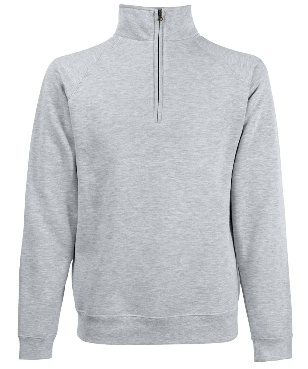 Heather Grey* Premium 70/30 zip-neck sweatshirt