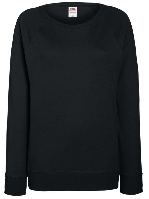 Black Women's lightweight raglan sweatshirt