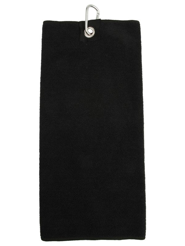 Black Microfibre golf towel