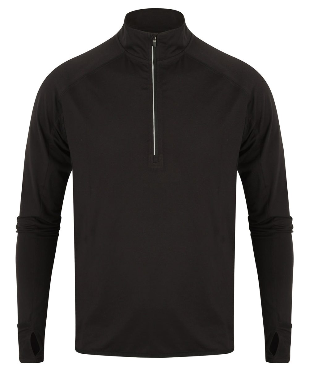 Black Long-sleeved ¼ zip top