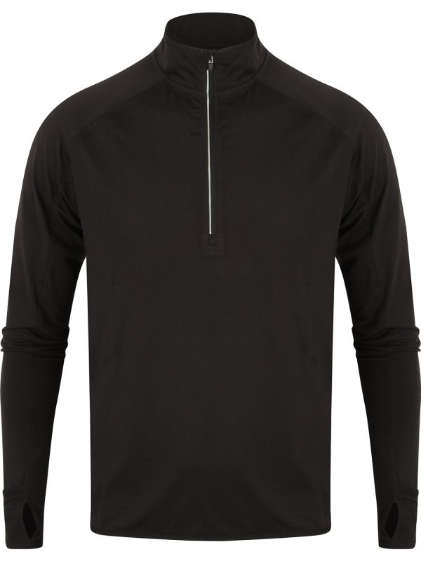 Black Long-sleeved ¼ zip top