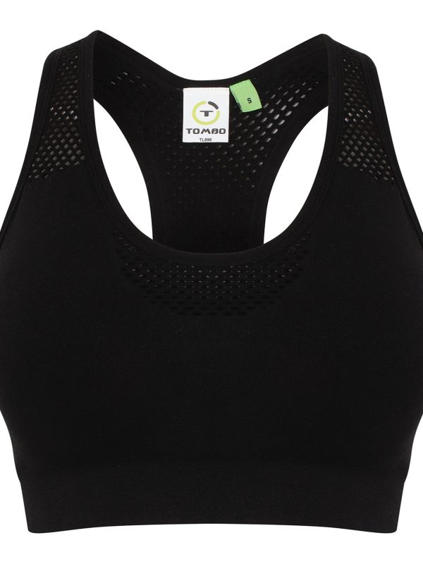 Black Women's seamless sports bra