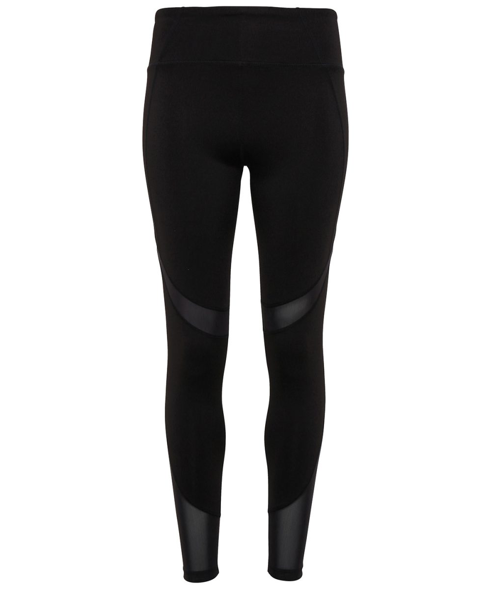 Black* Women's TriDri® mesh tech panel leggings full-length