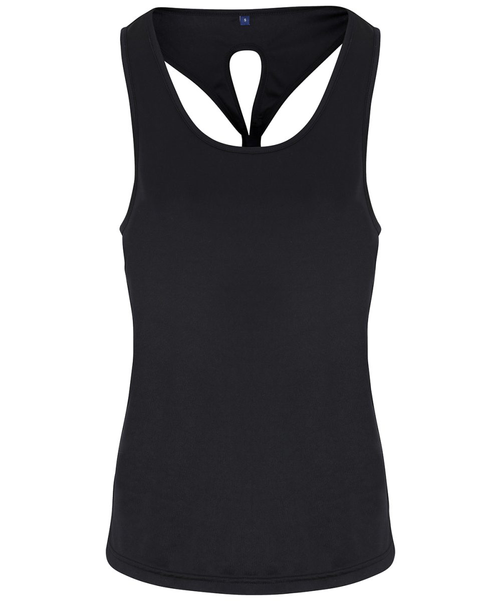 Black Women's TriDri® yoga knot vest