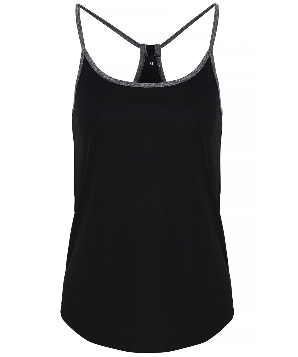 Black/Black Melange Women's TriDri® yoga vest