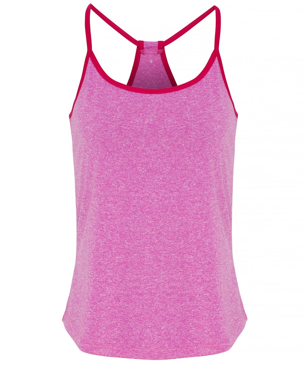 Pink Melange/Hot Pink Women's TriDri® yoga vest