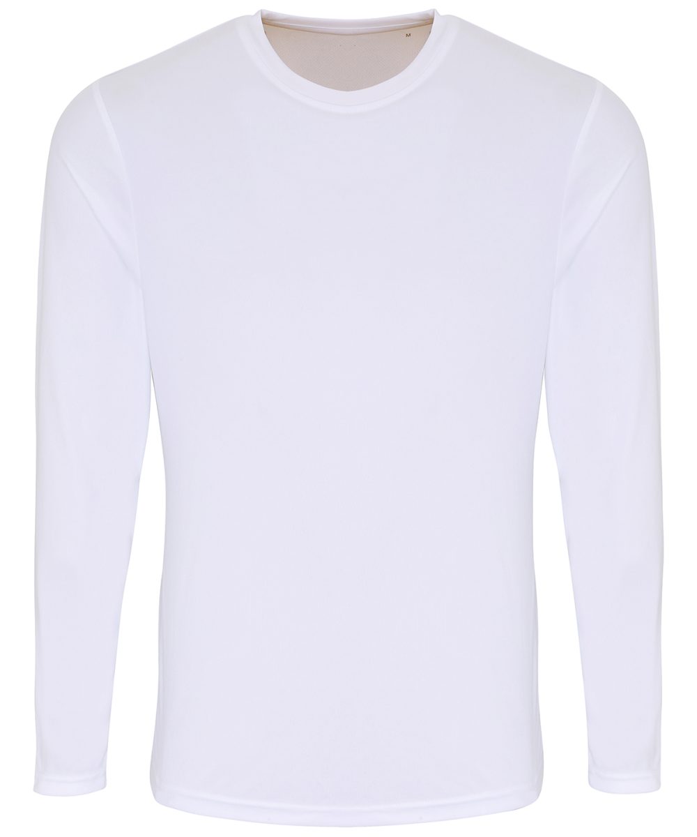 White TriDri® long sleeve performance t-shirt