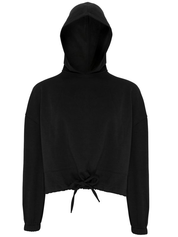 Black Women's TriDri® cropped oversize hoodie