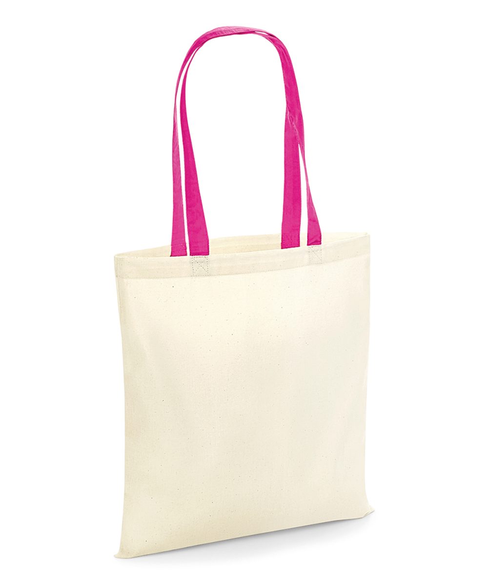 Natural/Fuchsia Bag for life - contrast handles