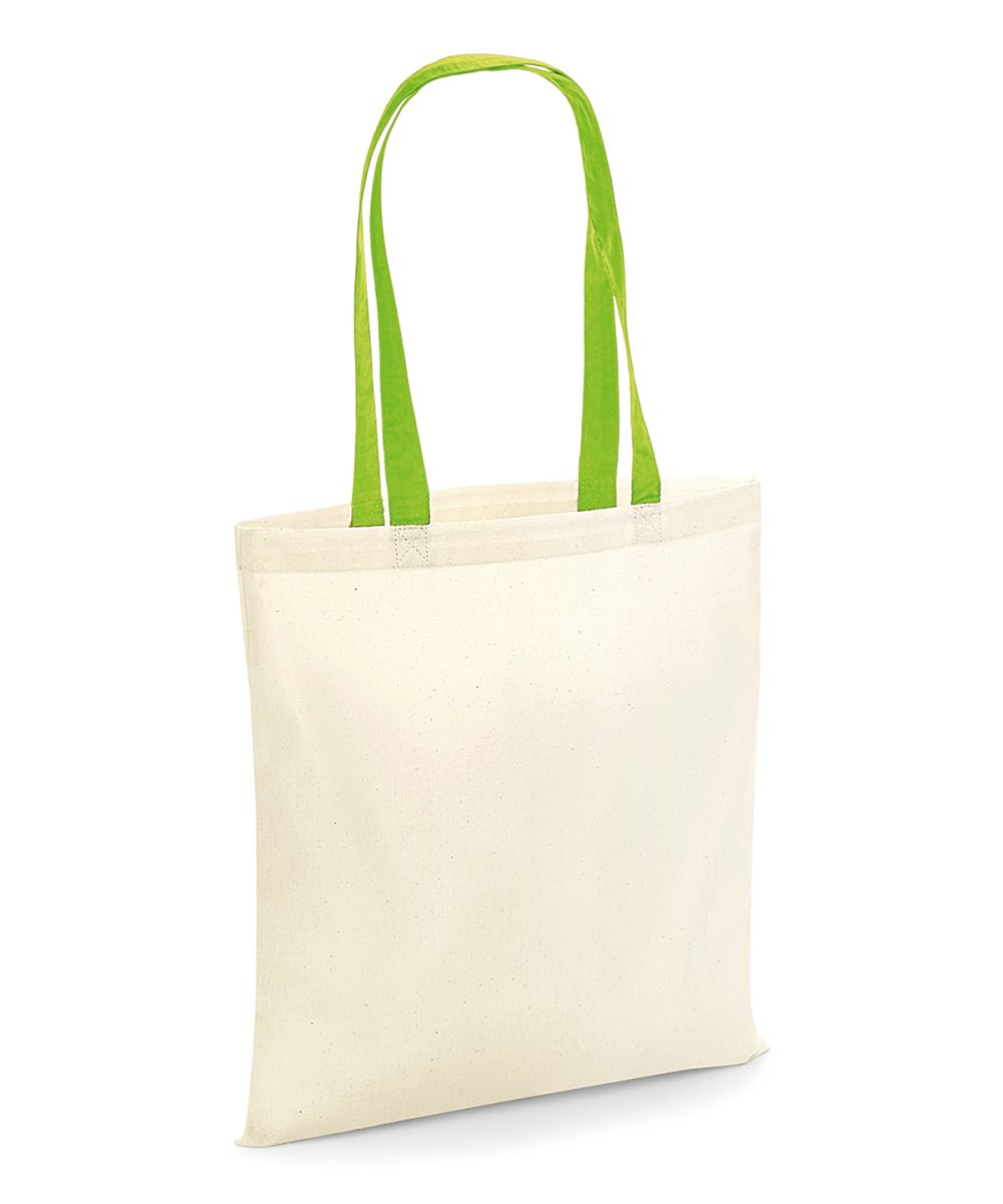 Natural/Lime Green Bag for life - contrast handles