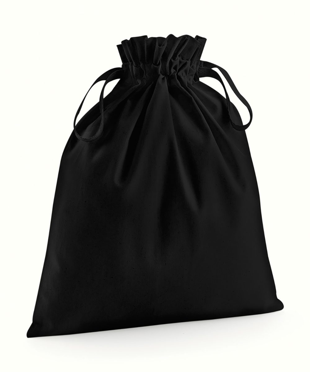 Black Organic cotton drawcord bag