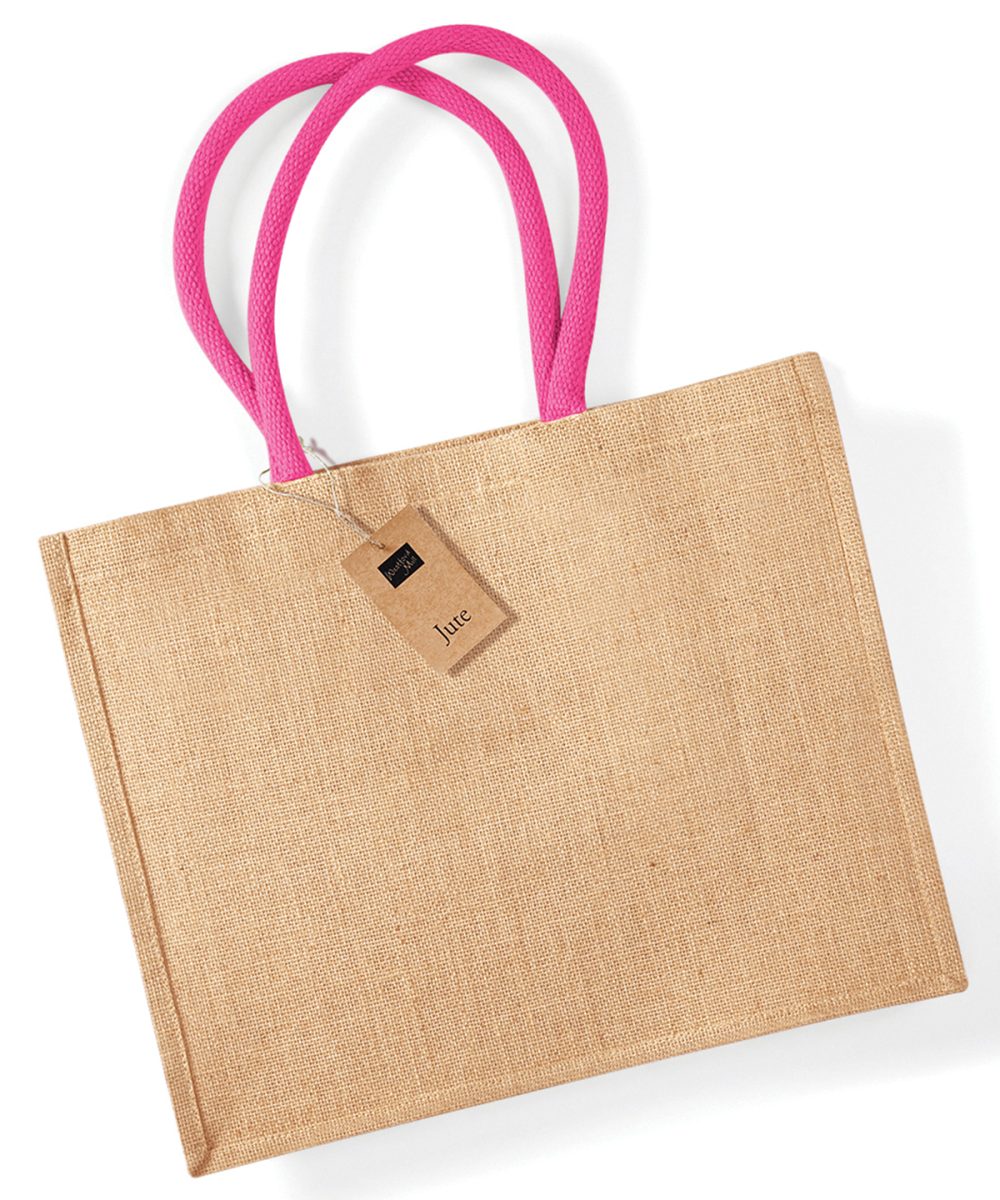 Natural/Fuchsia Jute classic shopper