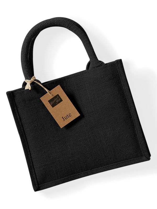 Black/Black Jute mini gift bag