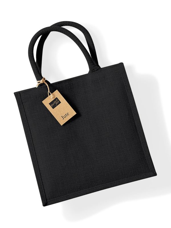 Black/Black Jute midi tote