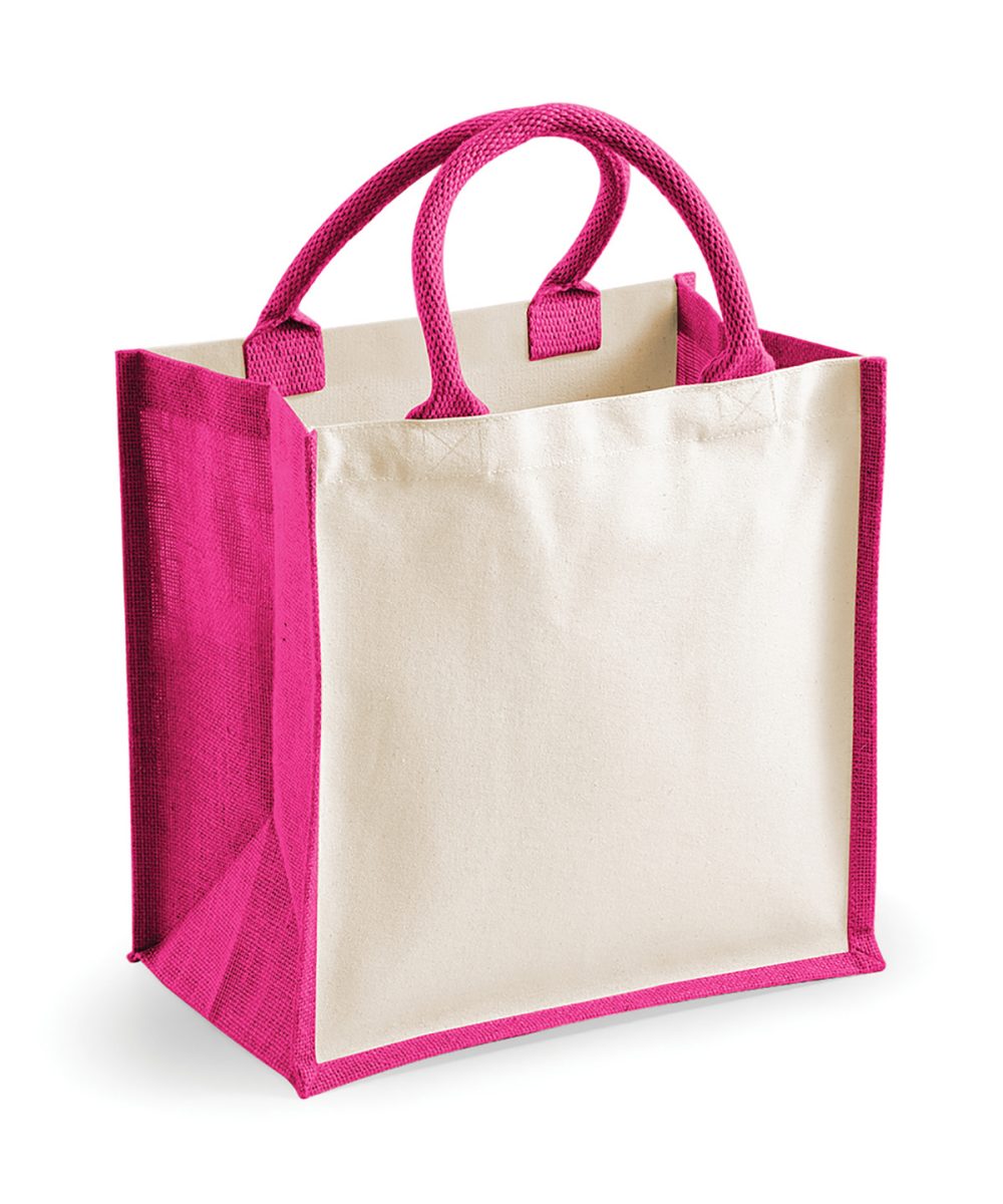 Fuchsia Printers midi jute tote