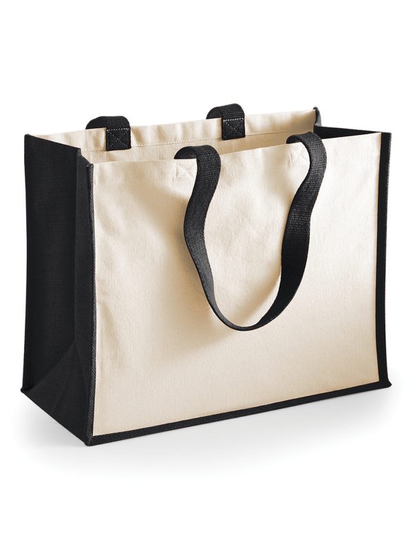 Black Printers jute classic shopper