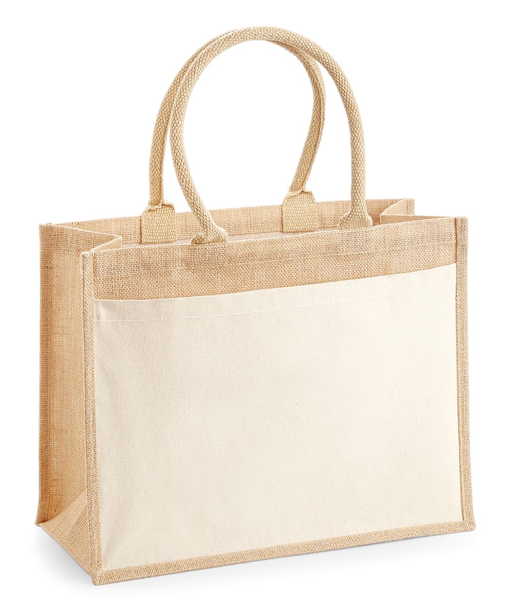 Natural Cotton pocket jute shopper