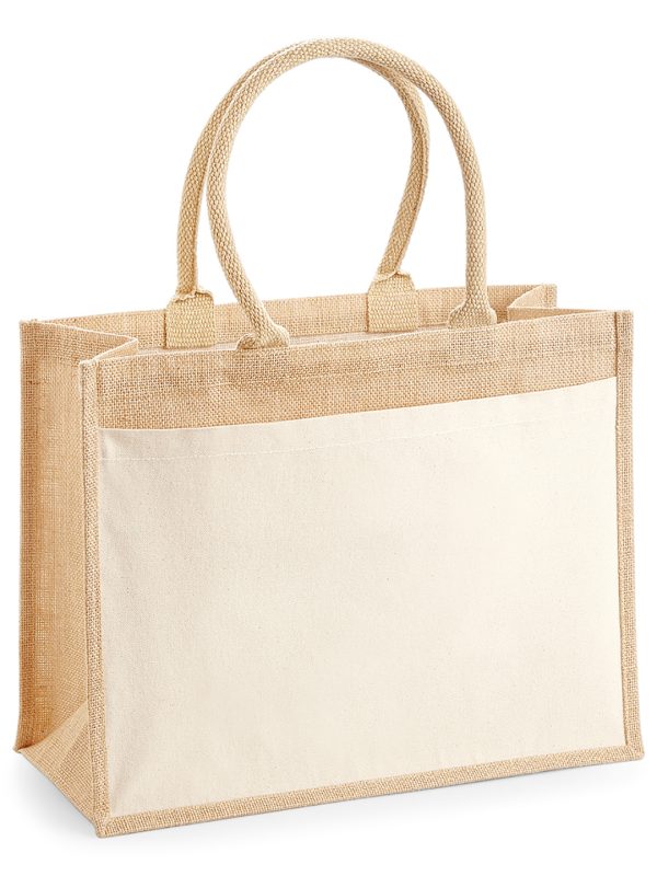 Natural Cotton pocket jute shopper