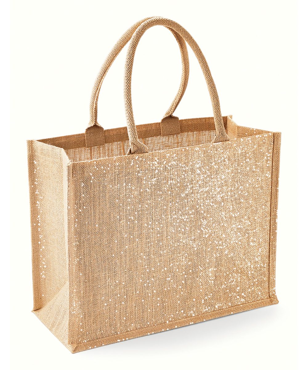 Natural Gold Shimmer jute shopper