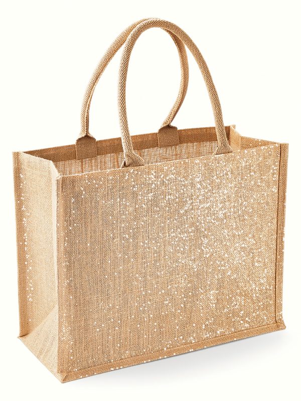 Natural Gold Shimmer jute shopper